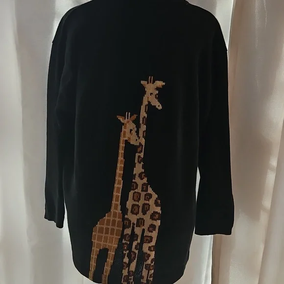 Terrazo 80s Vintage Novelty Giraffe Sweater Large - Picture 3 of 6